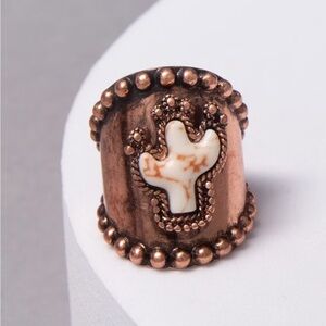 Copper Cactus Statement Ring